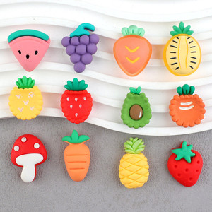 Piña Fresa Aguacates DIY Fruta Horquilla Scrumps Resina Encantos Resina Parte posterior plana Slime Encantos para la decoración - Product Image 4