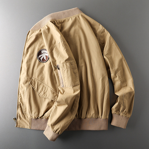 Blouson de baseball décontracté pour homme avec logo personnalisé en relief, poignets côtelés, style workwear américain, respirant, antibactérien, grandes tailles - Product Image 5