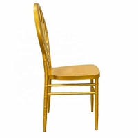 Chaise Chiavari en métal doré robuste et empilable pour événements et locations, directement de l'usine chinoise