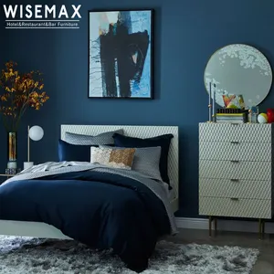 Di vendita caldo soggiorno camera da letto armadio di colore bianco 5 cassettiera con gambe in metallo mobili camera da letto
