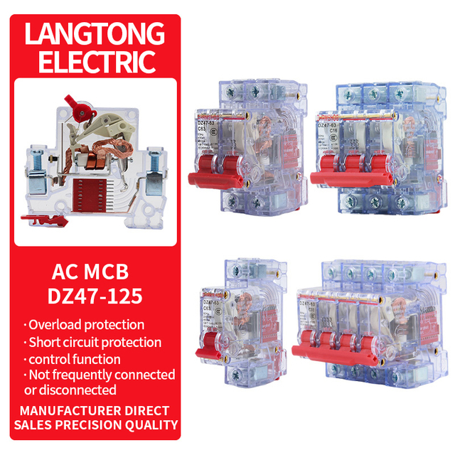 CHRMSHDGswitch AC Circuit Breaker DZ47-63 Master Switch AC Mccb Breaker230V 400V LANGTONG ELECTRIC