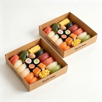 Boîtes à sushi personnalisées avec logo, design populaire pour la restauration rapide, boîtes à emporter avec séparateur, emballage personnalisé pour sushi