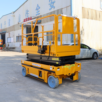 Plateforme élévatrice à ciseaux électrique autotractée compacte à batterie, hauteur de travail de 8 m et capacité de 113 kg