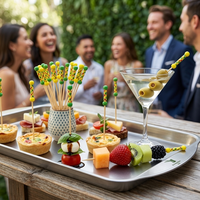 Cure-dents en bambou colorés, directement de l'usine chinoise, brochettes modernes pour apéritifs et cocktails, brochettes à fruits pour les fêtes