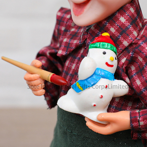SOTE Nouveauté 25 CM Pendentif garçon Petit lutin <span class=keywords><strong>fée</strong></span> avec bonhomme de neige Nouvel An Plastique + Polyester Ornements d'arbre - Product Image 4