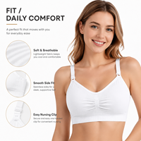Soutien-gorge d'allaitement sans couture en tricot fin et écologique pour femme, avec fermeture avant, design respirant, pour les mères allaitantes
