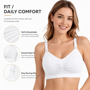 Sujetador de <span class=keywords><strong>Lactancia</strong></span> sin Costuras para Mujer, Tejido Fino y Ecológico, con Cierre Frontal, Diseño Transpirable, para Madres Lactantes - Product Image 2