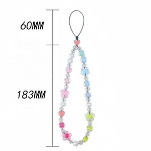 Perles de cristal à la mode sangle de téléphone lanière Floral téléphone portable chaîne accessoire bijoux pendentifs Anti-chute téléphone cordon chaînes