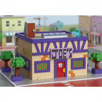 Blocs de construction DIY Street View, modèle de la taverne de Moe des Simpsons, inspiré de l'anime, échelle 1:8, jouet de construction en plastique, cadeau pour enfant