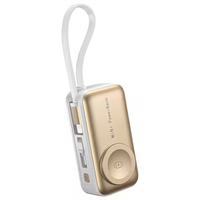 Dernière conception de batterie externe portable étanche en forme de capsule avec charge sans fil et Micro USB 5000mAh pour téléphone, montre et écouteurs