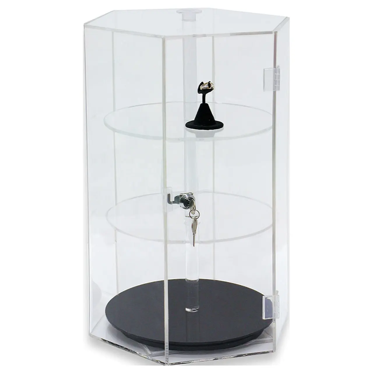 Manufacturer factory supplier OEM custom LED Lights Acrylic Rotating Countertop Display Case