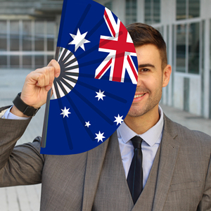 Abanicos Plegables de Bambú con la Bandera de Australia al por Mayor, Abanico de Mano para Carnaval, Boda, Festival, Fiesta, Agencia de Viajes - Product Image 2