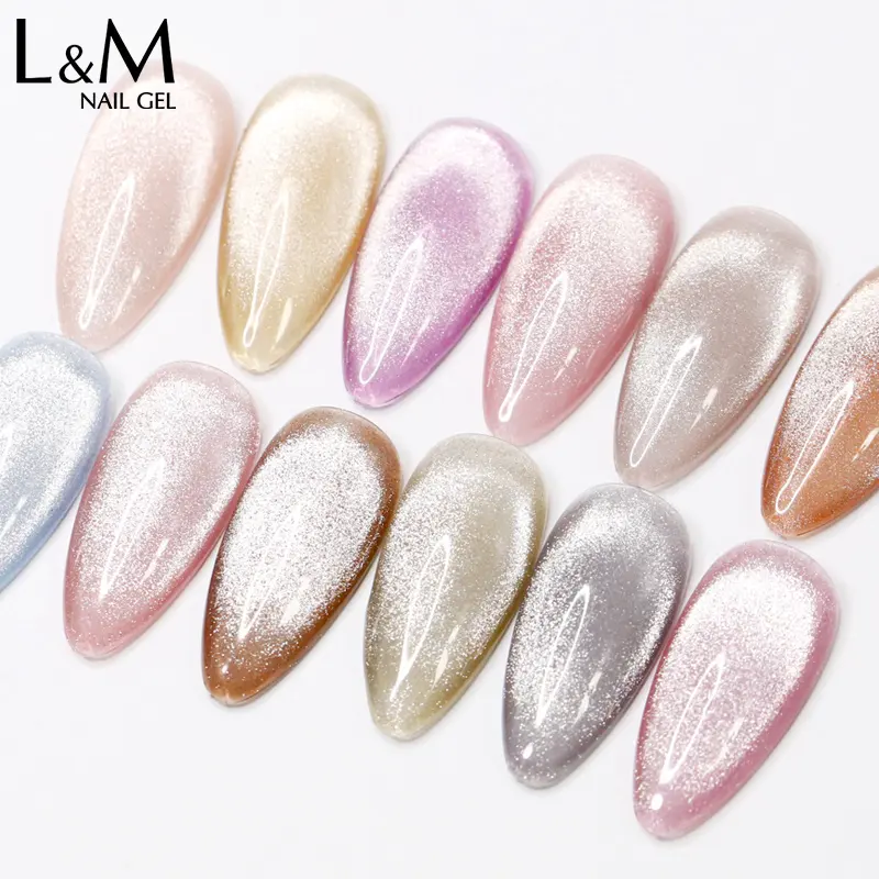 Polish Nail Gel Ibdgel Spar Cat Eye Magnetic Nail Gel Polish Silver And Gold Glitter Color Wholesale Private Label