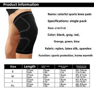 Customized Elastic <b>Compression</b> Sports Knitted Nylon Spandex <b>Knee</b> Sleeve Brace Pain Relieve <b>Knee</b> Support for Running - Product Image 6