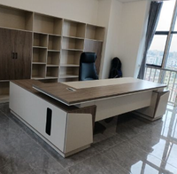 Scrivania per la gestione del tavolo da ufficio di lusso scrivania per CEO a forma di L grande scrivania direzionale moderna da tavolo Boss