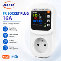 Prise intelligente WIFI JIUJI 16A avec compteur de puissance KWh, protection contre les surtensions et les fuites de courant, certifiée CE