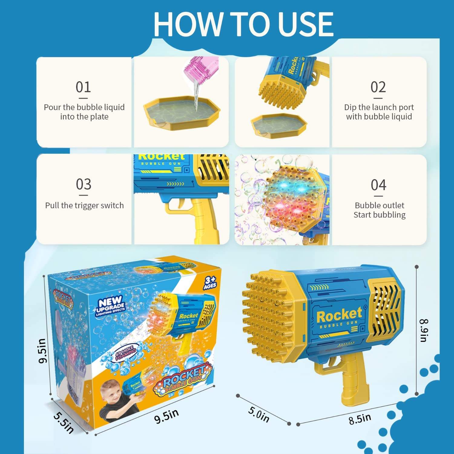 Wholesale Electric Bubble Gun Fun Outdoor Toy for Kids