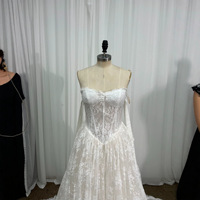 Robe de mariée blanche en dentelle plissée, col cœur, traîne longue, robe de soirée élégante