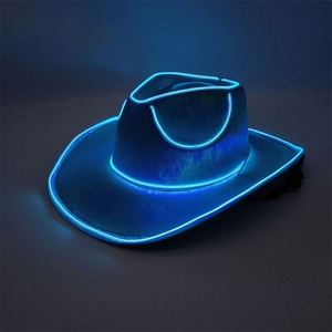 Western Style Led Western Party Cowboy <b>Hat</b> Colorful Cowgirl <b>Hats</b> Wholesale <b>Light</b> up Cowboy <b>Hat</b> - Product Image 6