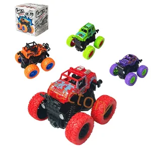 Monster Truck Toy Cars für Jungen, 4er Pack Push Cars für Kleinkinder, 360-Grad-Drehung 4-Rad-Antrieb Langlebiges Auto mit Reibungs antrieb