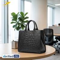 Damen Vintage Krokodilmuster PU-Leder Shopper Luxus Große Kapazität Business Büro Einzel-Schulter Crossbody Handtasche