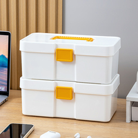 Boîte de rangement en plastique multifonctionnelle rectangulaire portable moulée par injection avec poignée pour câbles de données et accessoires 3C