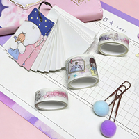 Ensemble de papeterie pour filles, journal mignon de style dessin animé, pastel, avec fermeture magnétique, carnet, ruban adhésif, autocollant, marque-page, PVC transparent, cadeau d'anniversaire