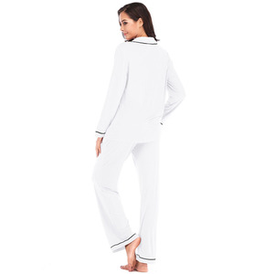 Custom Long Sleeve <strong>Modal</strong> <strong>Pajamas</strong> for Women Elegant Home Soft Sleepwear Nightgown Elastic Waist Closure for Summer Spring Seasons - Product Image 4
