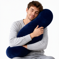 Oreiller corporel en peluche lavable en forme de S, antibactérien, absorbant l'humidité, oreiller de câlin