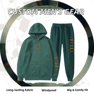 Venta al por mayor de ropa deportiva de entrenamiento para hombre personalizada de alta calidad Logotipo de diseño propio tejido largo de gran tamaño para el otoño - Product Image 2