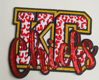 En stock, style tendance : Patch thermocollant de Noël en chenille, sequins et perles, motif MAMA grande taille, personnalisable OEM disponible