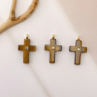 Collier tendance avec pendentif croix et poisson en quartz rose et améthyste colorés, plaqué or, cadeau de fête