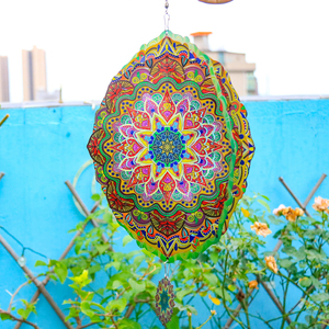 Nuevos Molinillos de Viento Metálicos al por Mayor para Decoración de Jardín y Patio, Molinillo de Viento Bohemio con Mantra, Colgantes Decorativos 3D - Product Image 2