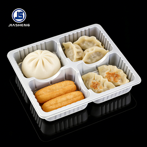 Bandeja de plástico desechable personalizada, contenedor de alimentos de 4 compartimentos, venta al por mayor - Product Image 2