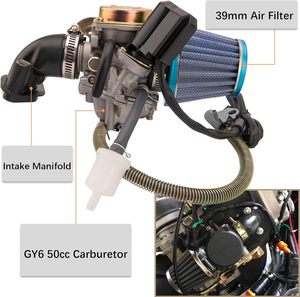 Carburador GY6 de 50cc para Scooter/Ciclomotor de 49cc 50cc, 139QMB, Alto Rendimiento, 4 Tiempos, con Colector de Admisión, Compatible con Motor PD18J - Product Image 5
