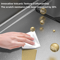 Évier de cuisine carré multifonctionnel en acier inoxydable 316L, finition satinée, à montage sous plan, avec robinet et passoire, modèle Volcano Nano, fabriqué à la main par MOSHE