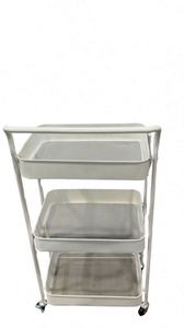 Carrito Plegable Moderno de Acero Inoxidable, Utensilios de Cocina Plegables de 3 Niveles, Muestra Disponible, Pedidos al por Mayor Fáciles, Carrito Plegable Premium - Product Image 3