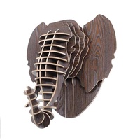 Chiquitos nordique créatif simple éléphant en bois trophée tête d'animal 3D mur Art suspendu