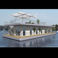 Bateau ponton flottant en aluminium de 11 m, nouvelle conception, pour fêtes, maison, bateau, maison flottante en verre