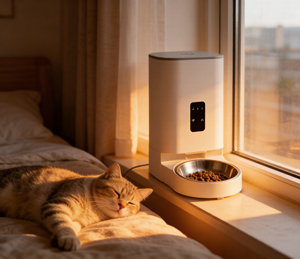 Distributeur automatique intelligent pour animaux de compagnie avec seau intérieur amovible, design portable écologique, contrôle via l'<span class=keywords><strong>application</strong></span> Tuya, capacité de 4 L pour petits animaux - Product Image 1
