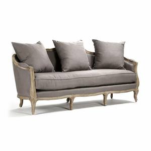 كنبة ريفية في الولايات المتحدة من الكتان منجدة بثلاثة مقاعد كنبة فرنسية كلاسيكية لغرفة المعيشة - Product Image 3