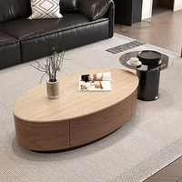 Table basse ovale en dalle de pierre de style Wabi-sabi du milieu du siècle, inspirée de l'Italie, luxe léger, minimaliste et vintage pour salon