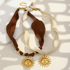 Productos Más Vendidos de Dreamshow 2026, Collar de Joyería de <span class=keywords><strong>Moda</strong></span> Hecho a Mano, Dije de Sol Chapado en Oro, Joyería de Acero Inoxidable - Product Image 1