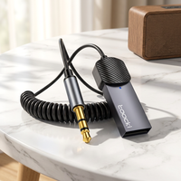 Adaptateur sans fil AUX flexible pour voiture Toocki, extensible en TPU, qualité sonore haute fidélité pour smartphone, tablette, connexion audio de voiture