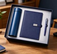 Neues Luxus-Leder-Flaschen-Notizbuch-Set für Großhandel, Werbegeschenke, Business-Stift, Thermoskanne, Notizbuch-Geschenkset