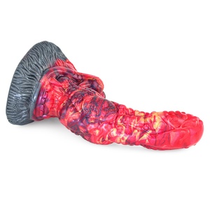 NNSX Peso Neto 498g Dildo de Silicona Artificial Curvo Color Dragón de Fuego, Artefacto de Masturbación Femenina, Producto de Tapón Anal - Product Image 4