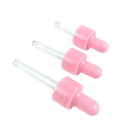 18/410 bouchon compte-gouttes à vis en plastique rose avec pipette en verre en caoutchouc rose pour flacon compte-gouttes en verre d'huile essentielle
