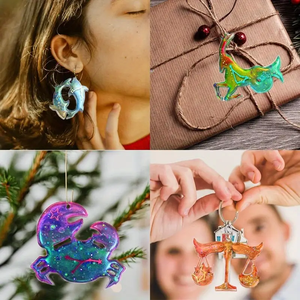 Ensemble de 12 moules en silicone résine pour la fabrication de bijoux du zodiaque chinois, pendentifs, boucles d'oreilles, porte-clés - Product Image 3