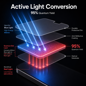 AR AF Coated Red Light <b>Screen</b> <b>Protector</b> Quantum Dot Eye Protection 9H Hardness Anti Fingerprint for Phone 18 Pro - Product Image 2
