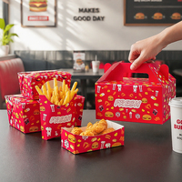 Boîte à ailes de poulet frites en carton blanc biodégradable et écologique avec logo personnalisé, emballage à emporter pour la restauration rapide